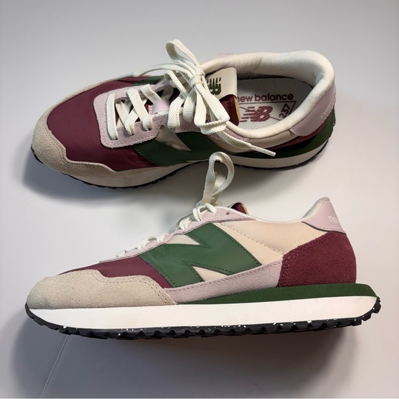 New Balance 237 Athletic Sneakers Retro Maroon Green Women’s Size 7.5 LIKE NEW - Picture 3 of 11